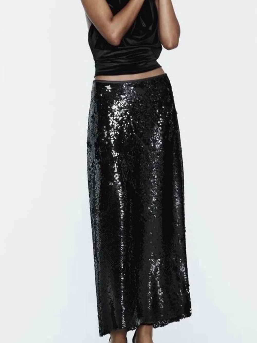 Zara Black Sequin Skirt